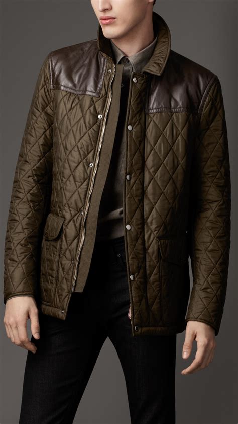 burberry quilted jacket olive|Burberry quilted jacket men.